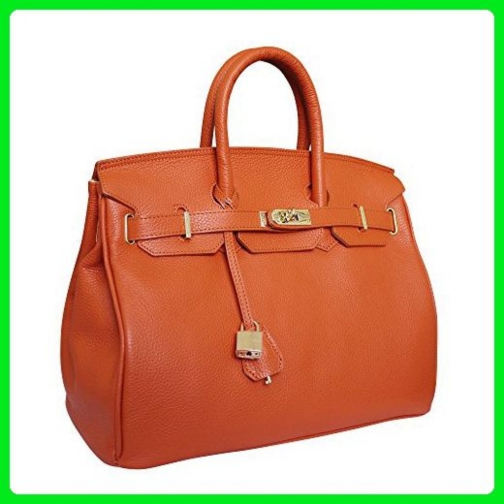 Carbotti Leather Handbag 35cm